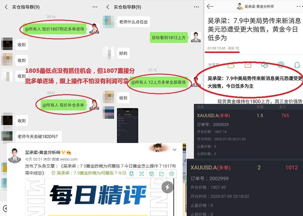 吴承梁：新手炒黄金没经验没技巧不回看盘怎么办？进群跟上操作赚钱不难