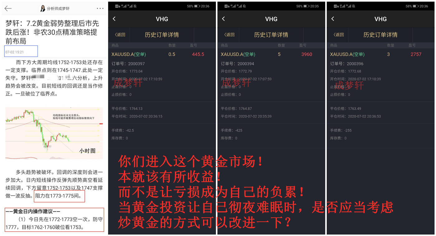 梦轩：7.4黄金本周公开进出场点位皆爆赚！跟上操作带你一周回本