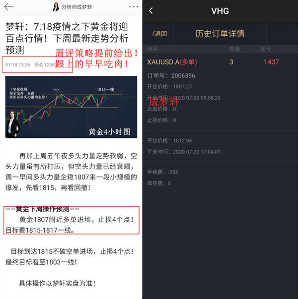 梦轩7.26黄金本周暴涨百点实仓拿下20W！跟上下周带你赚回来！