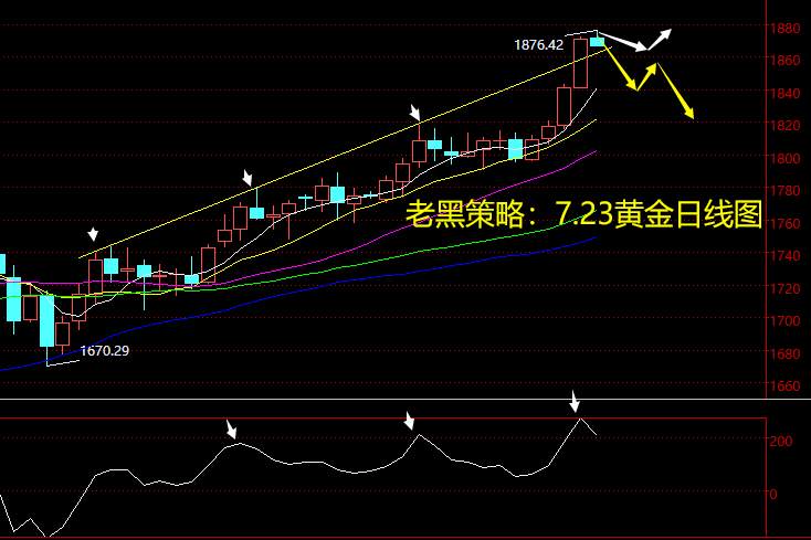 老黑策略：7.23黄金分析策略
