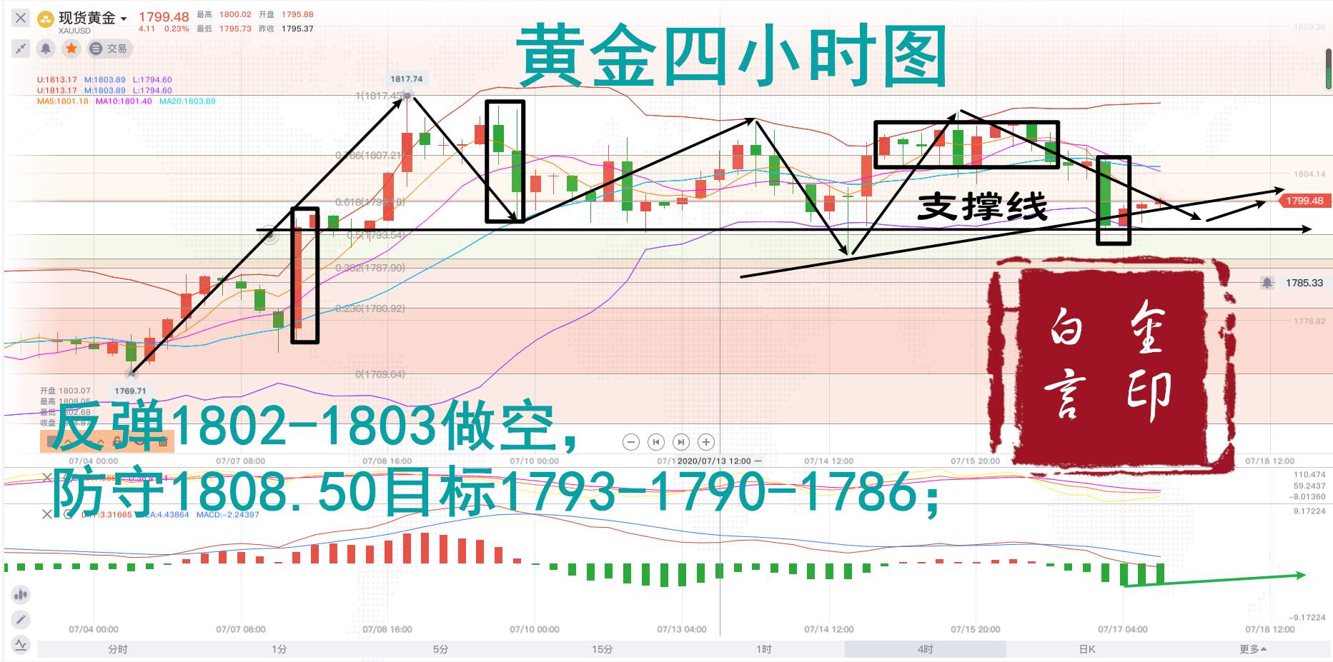 白言金：黄金先空后多，回落后必有一涨！