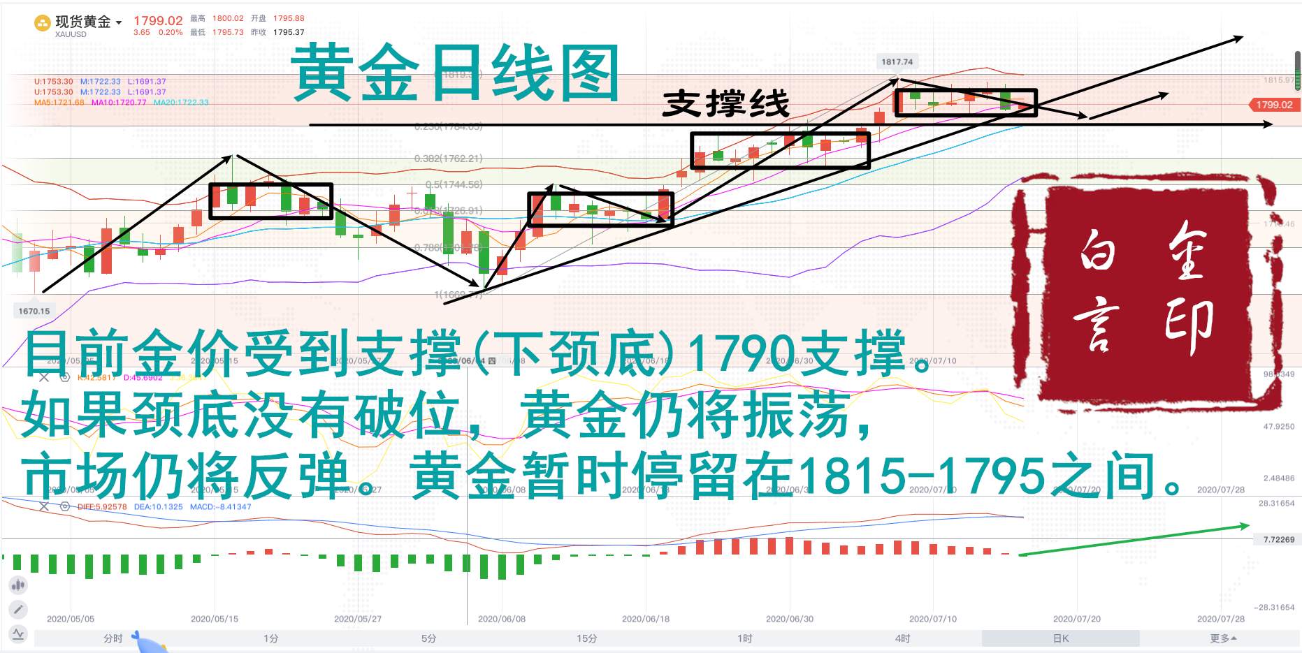 白言金：黄金先空后多，回落后必有一涨！