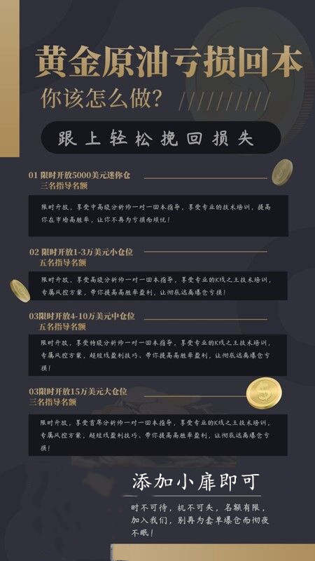 秦小扉：黄金投资你一直亏损的原因你想过吗？专属方案带你回本翻仓！