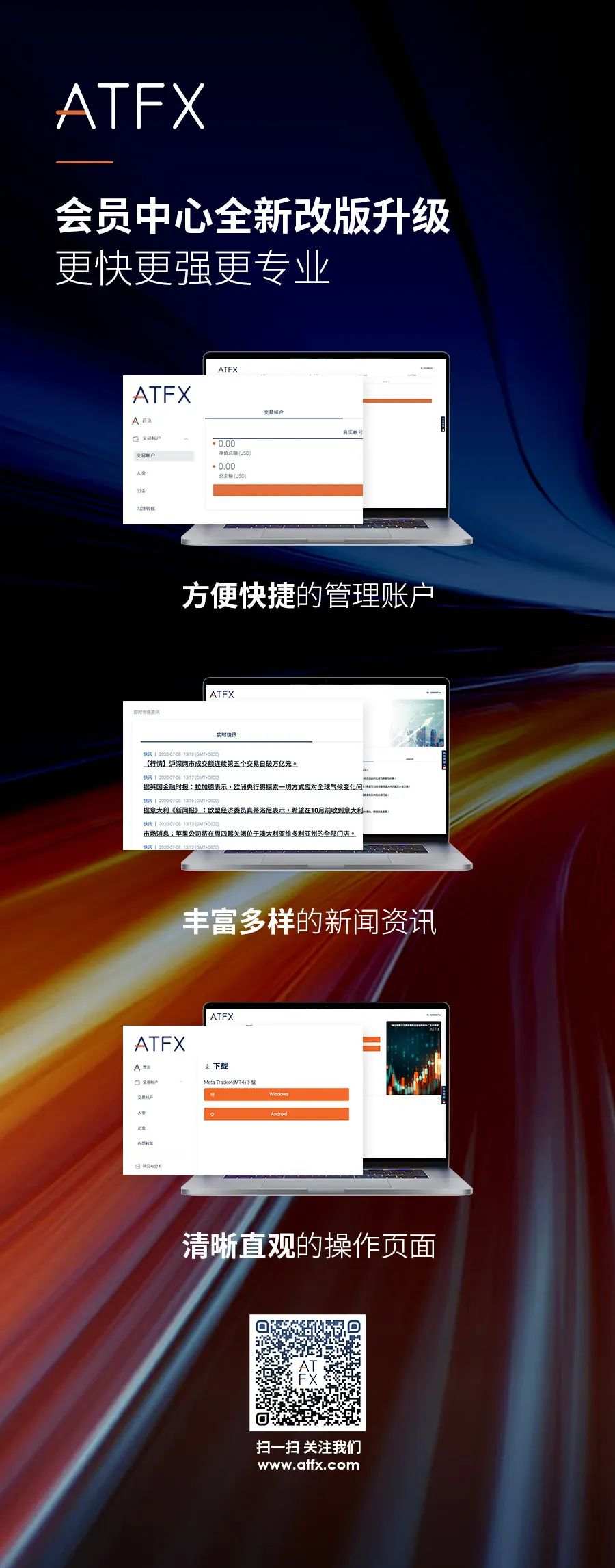 ATFX会员中心全新改版升级，更快更强更专业！
