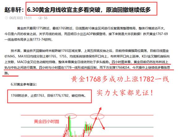 赵丰轩：7.1黄金多头扬帆起航新高不断，原油关注39一线低多布局