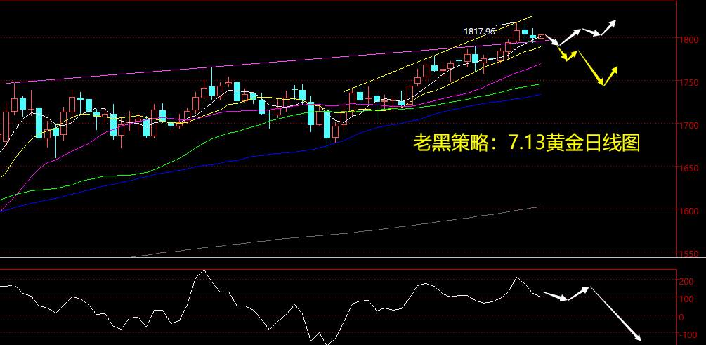 老黑策略：7.13黄金分析策略