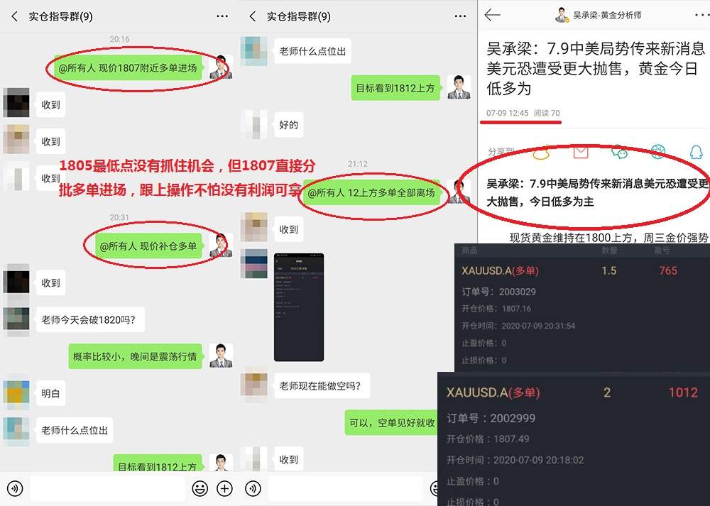 吴承梁：炒黄金你还在为套单亏损而烦恼吗？跟上操作保你稳健赚钱