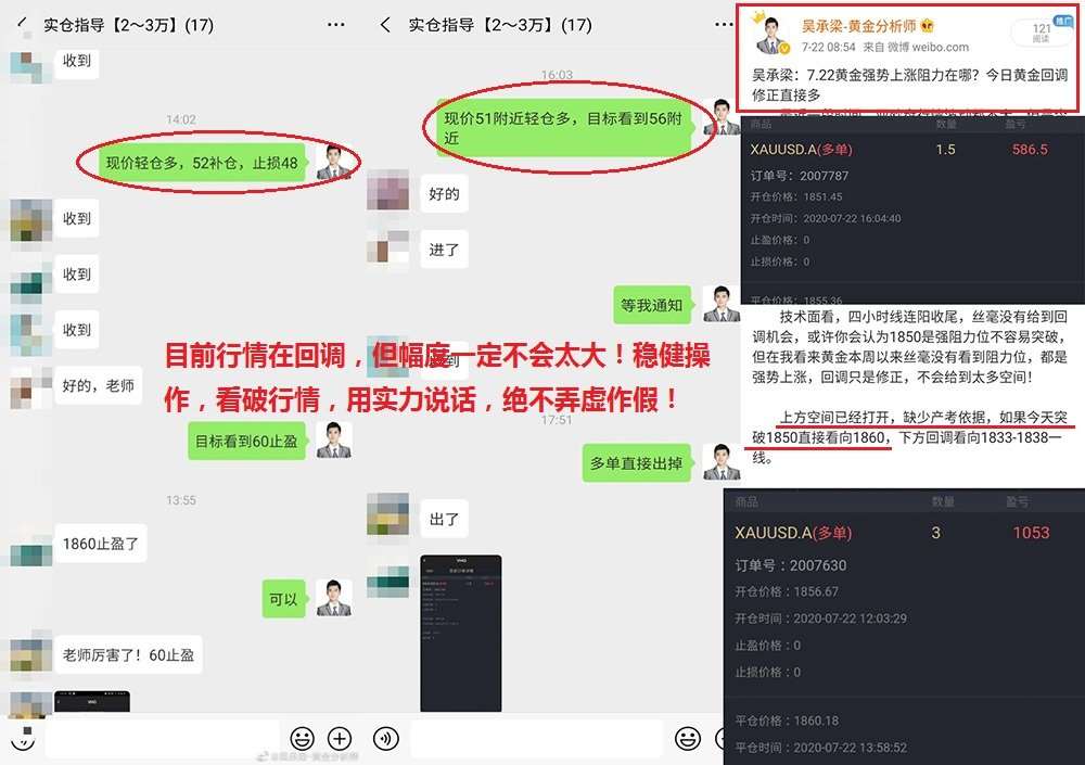 吴承梁：7.23黄金强势上涨剑指1900！空单被套不止损直接等死