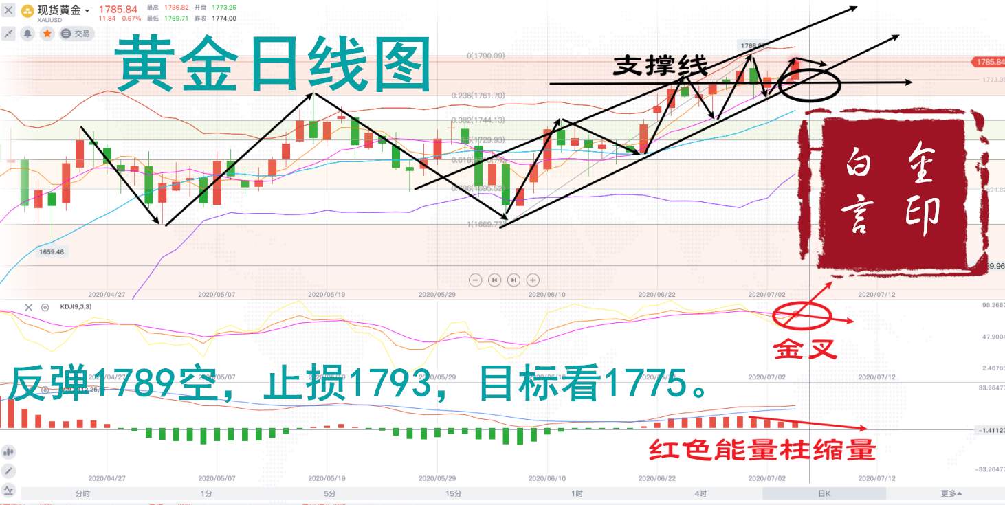 白言金：黄金上涨势头力不可挡，1800指日可待！