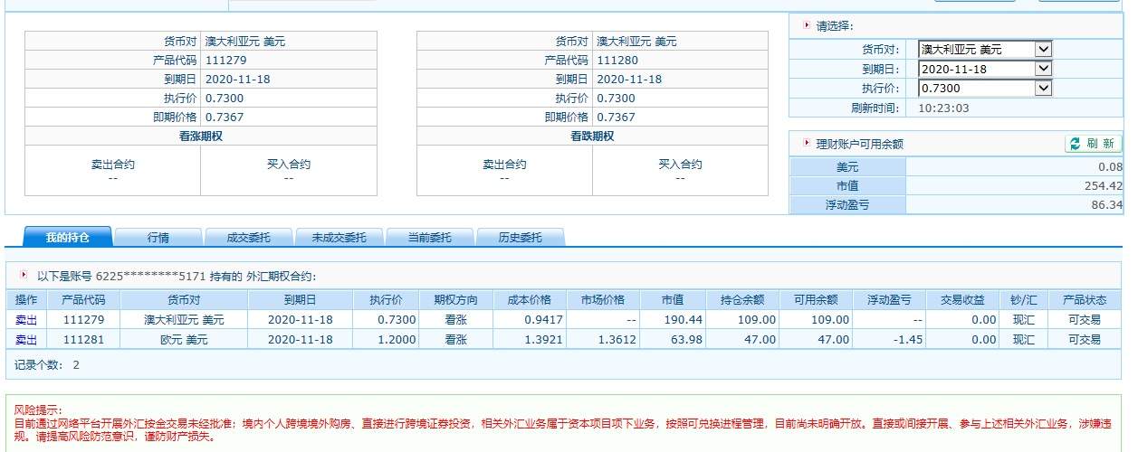 外汇期权交易8.29