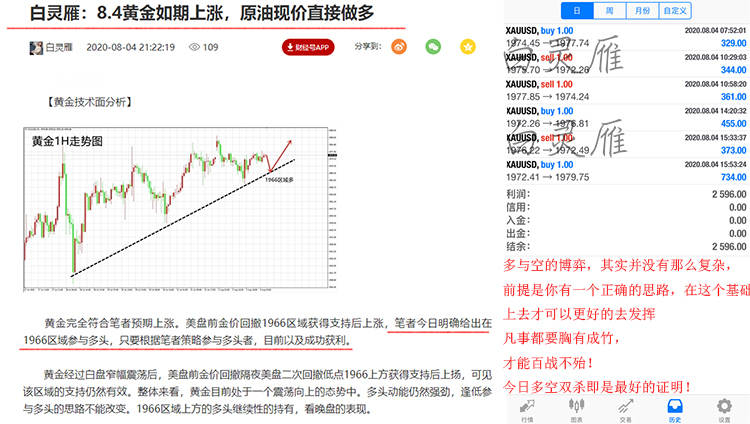 白灵雁：8.5现金为皇,顺势为王,点位为相,止损至圣