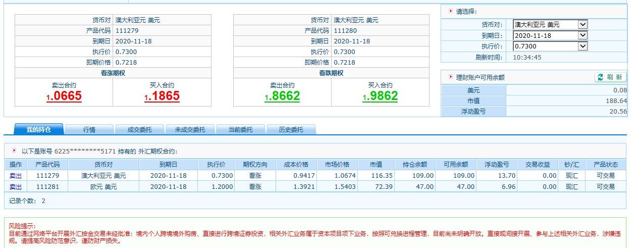 外汇期权交易8.18号