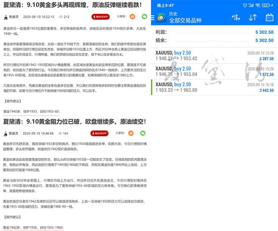 夏黛清：9.11黄金稳健做多思路不变，原油策略不改！