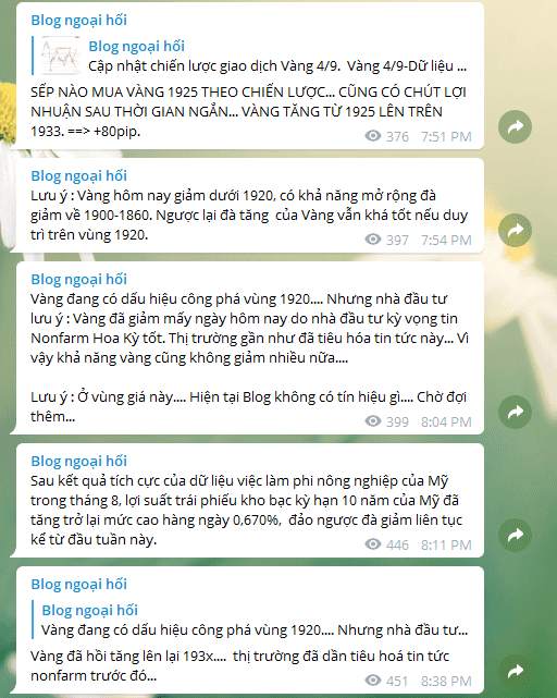 Vàng 7/9-Hướng đi chưa rõ ràng sau Nonfarm