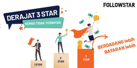 Buka kunci Bintang 3--Dapatkan Komisi Tanpa 
Batas dengan FOLLOWSTAR