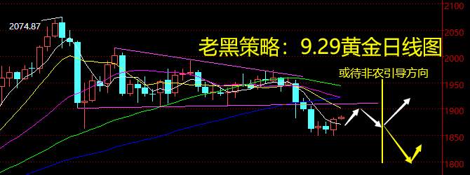 老黑策略：9.29黄金分析策略
