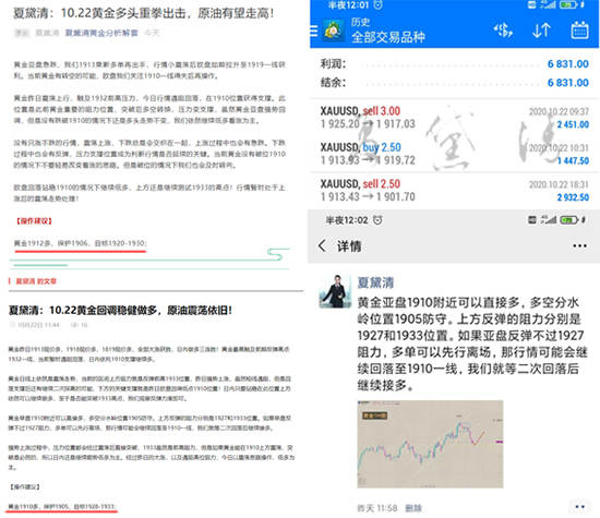 夏黛清：10.23黄金空头大显身手，原油策略不变！