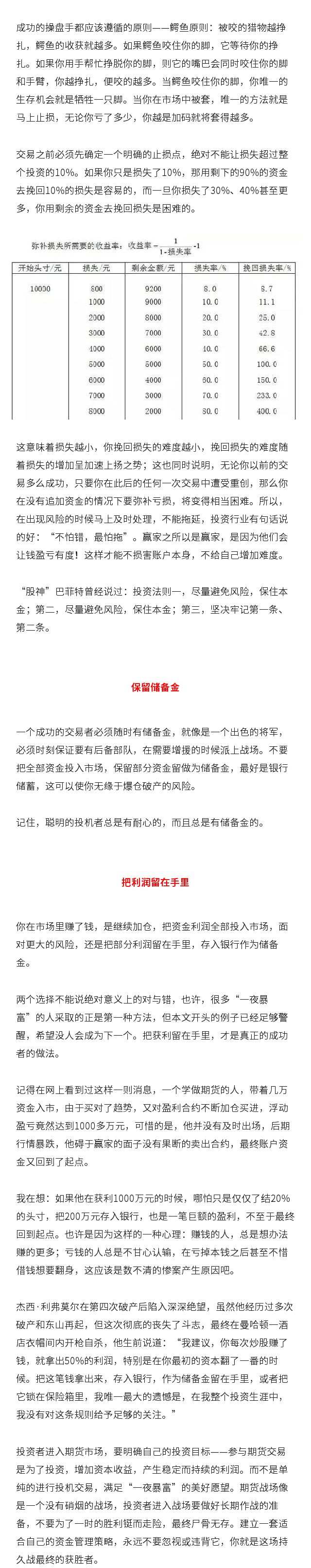 市场上最大的风险不是价格波动本身，而是你承受不了的波动！