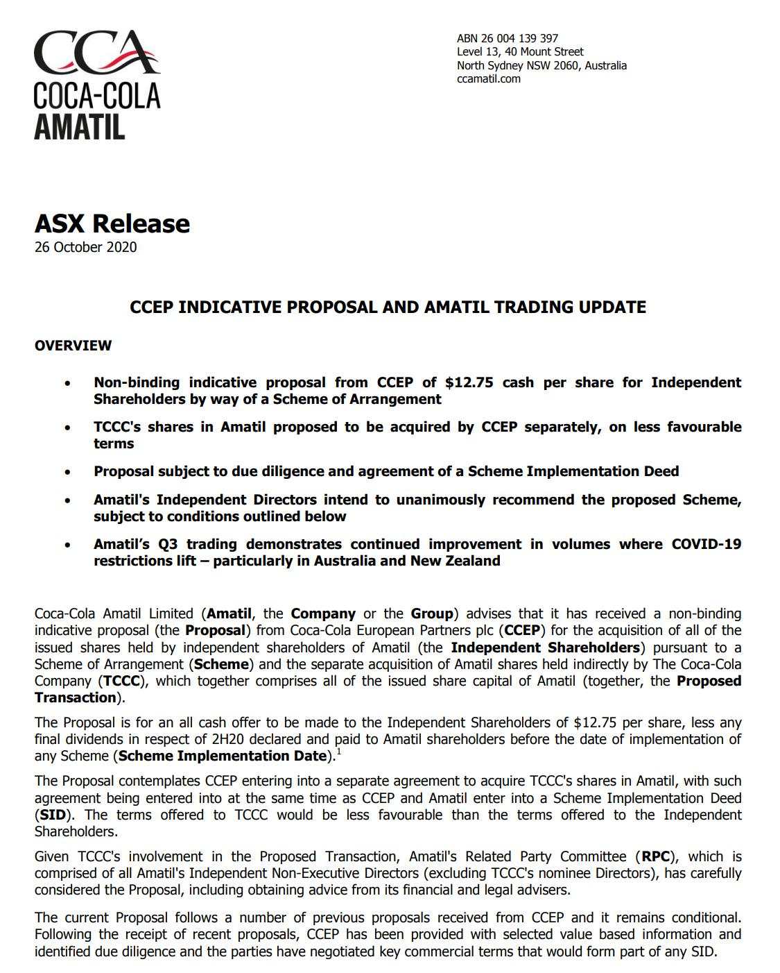 可口可乐欧洲将以66亿美元收购澳洲最大装瓶商 加码亚太地区