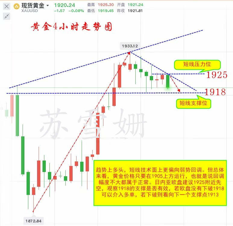 苏雪姗：10.13早间黄金走势分析，多空拿捏利润顺手牵羊？
