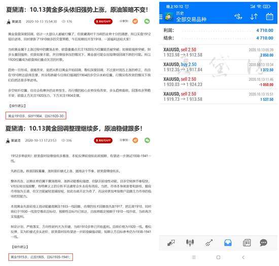 夏黛清：10.14黄金美盘不破1910坚定空，油空！
