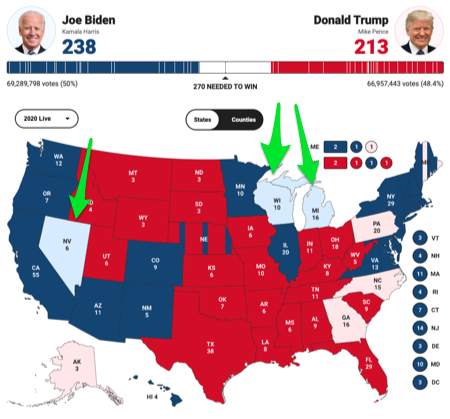 [HOT] Cập nhật TIN NÓNG BẦU CỬ MỸ NĂM 2020 - Ông Biden chỉ còn cách ghế Tổng thống 6 phiếu bầu!!!!