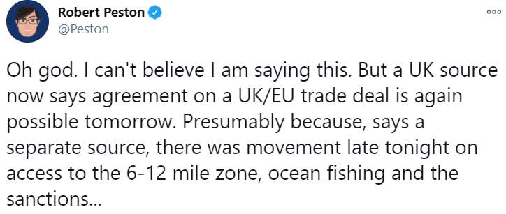 英国脱欧倒数新进展！英国和欧盟妥协渔业问题拓宽谈判道路 英媒：有望在近两日达成协议落幕