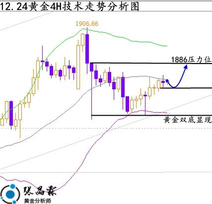 张晶霖：12.24黄金双底显现后市会涨吗？伦敦金行情走势预测！