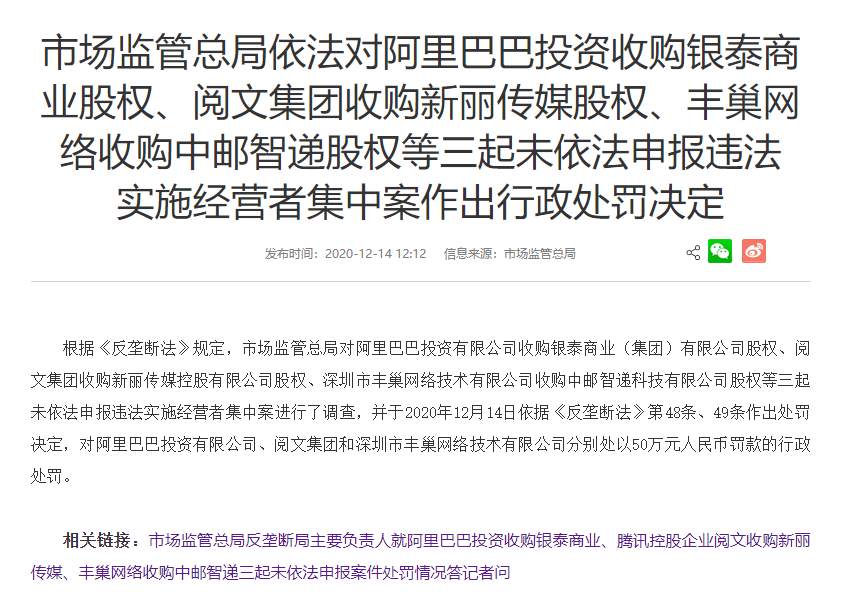 违反《反垄断法》，三巨头股价立马跳水