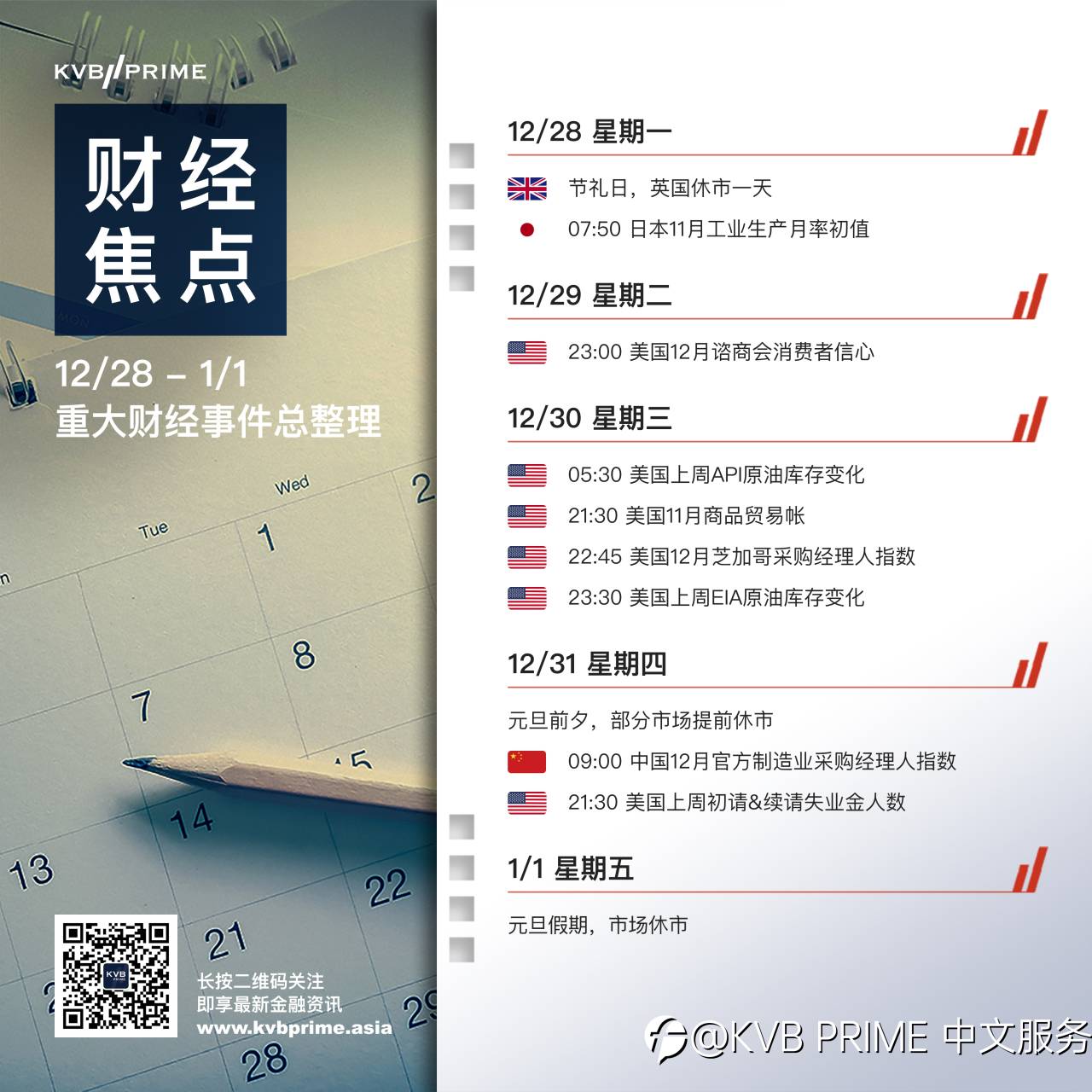 财经焦点｜12/28- 1/1 重大财经事件抢先看