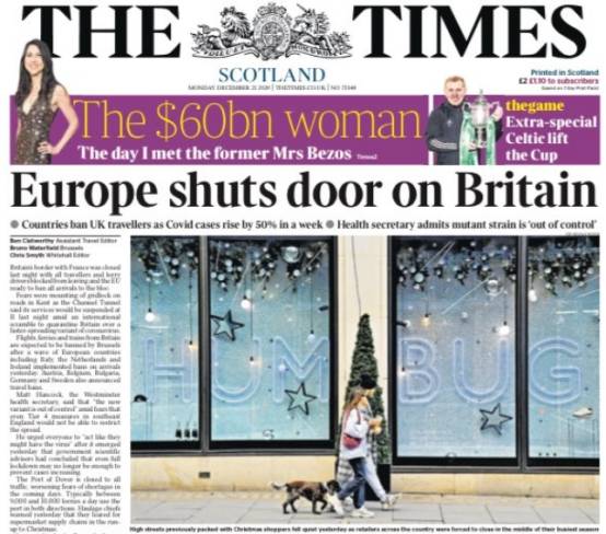 最新消息！英国新冠病毒变异毒株有9个变种 英国媒体集体自嘲：“欧洲病夫”