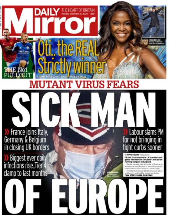 最新消息！英国新冠病毒变异毒株有9个变种 英国媒体集体自嘲：“欧洲病夫”