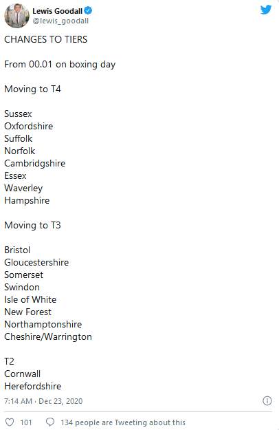 英国疫情最新消息！英国发现第二种新冠病毒新毒株 英格兰东部和东南部大部分地区将进入第四级限制