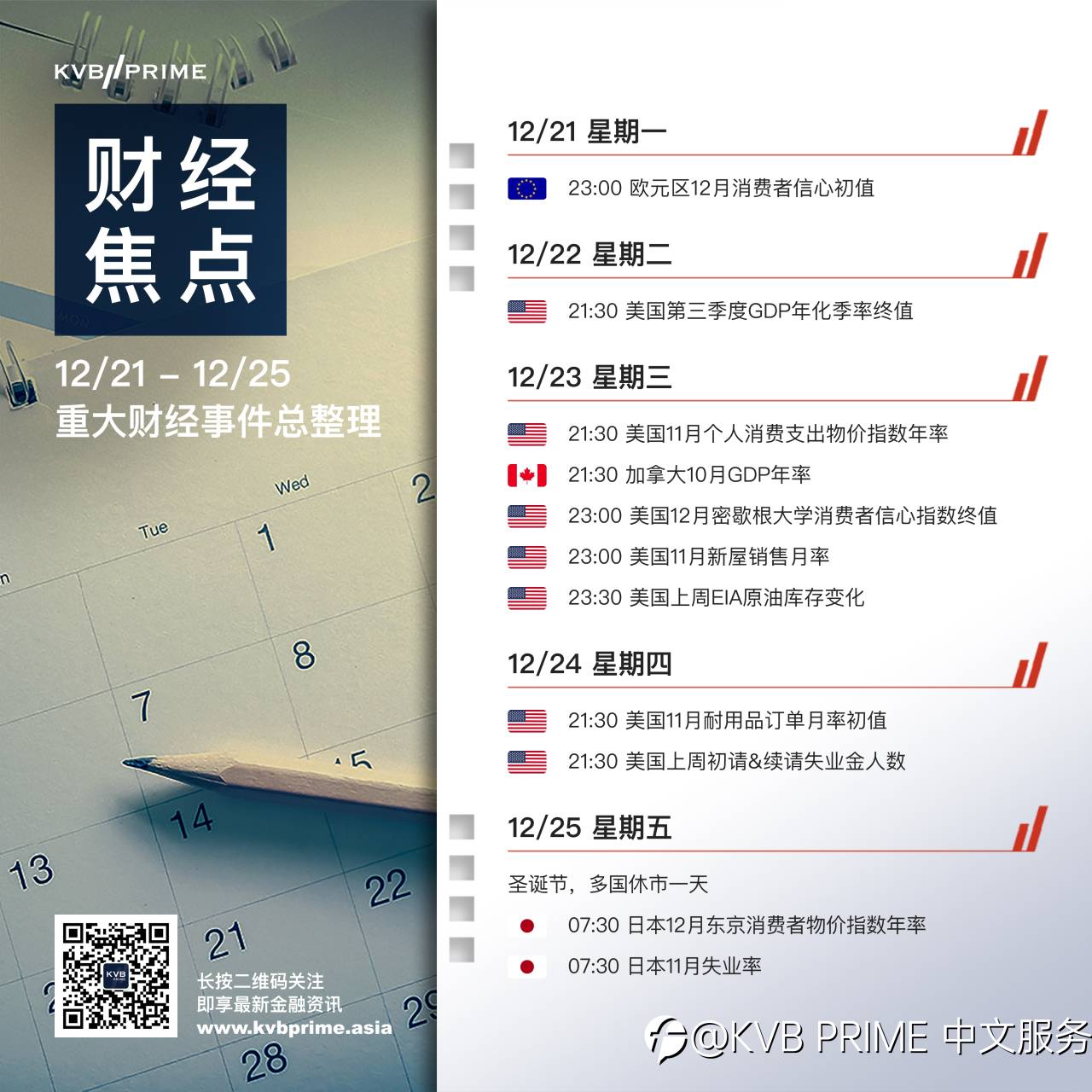 财经焦点｜12/21- 12/25 重大财经事件抢先看