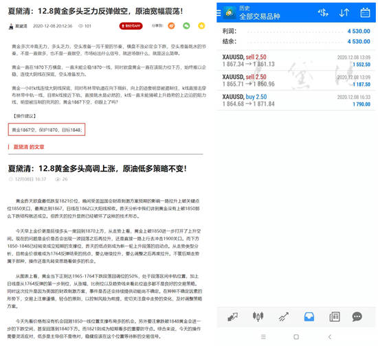 夏黛清：12.9黄金多头局势逆转，原油回调做多！