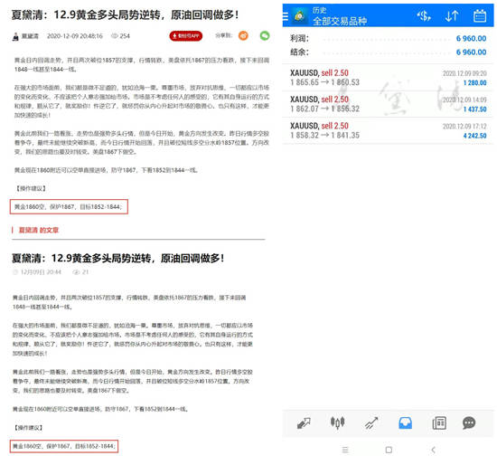 夏黛清：12.10黄金空头走势已现，原油多多益善！
