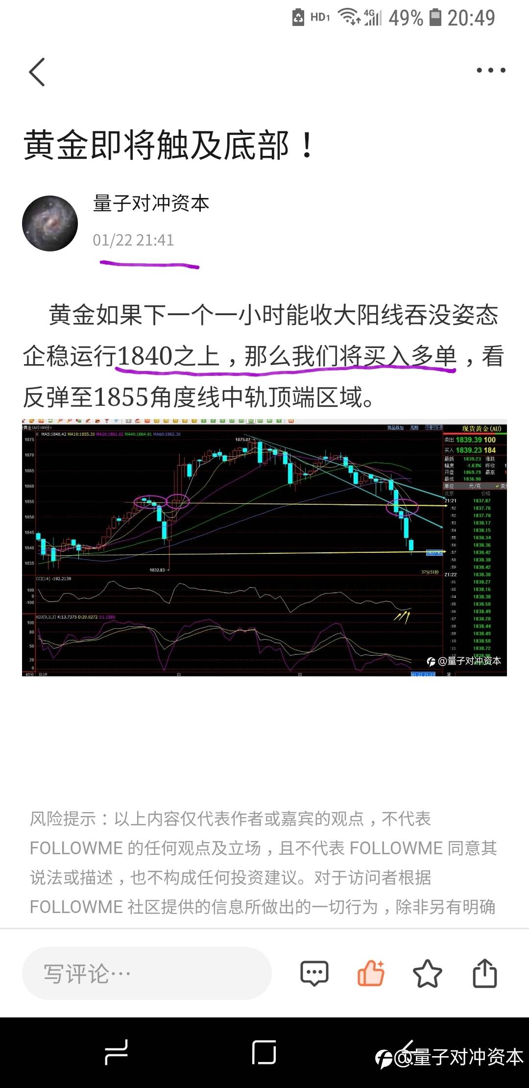 上周五精准预期1840做多，现在1866完美止盈！方法在这里！