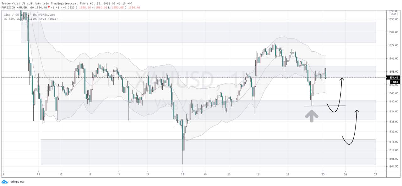 Phân tích Vàng và Forex đầu ngày 25/01 - Một số mô hình và vùng giá cần lưu ý