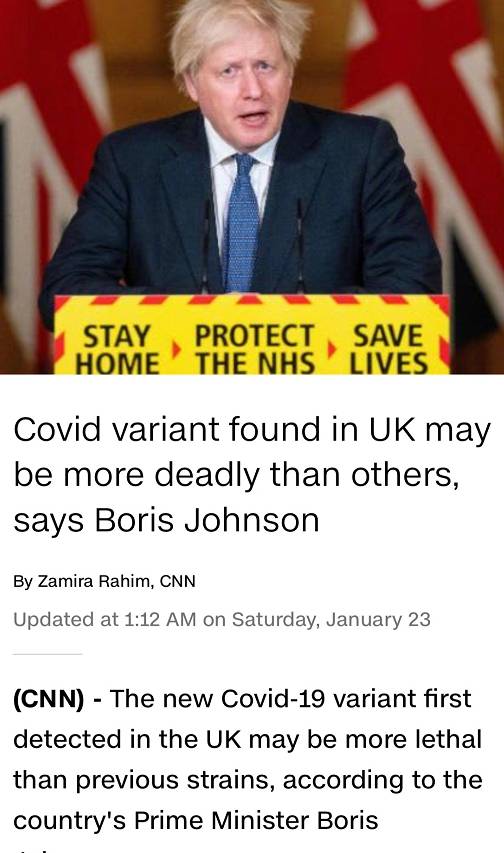 最新消息！英国发现的变异新冠病毒可能造成更高的死亡率 媒体：政府内部正激烈讨论是否完全“封国”