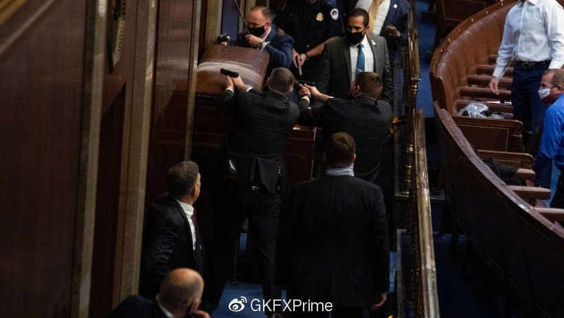 GKFXPrime：突发！美国国会沦陷，已有1人中枪身亡