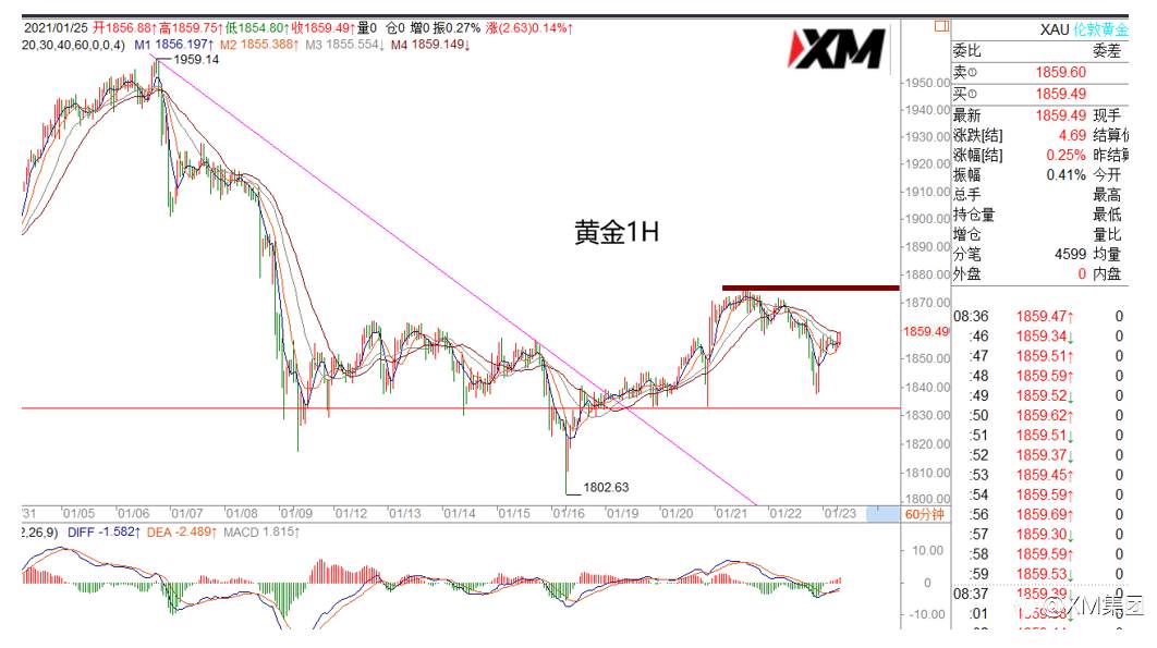 XM汇评 – 美元低位震荡，黄金本周关注多头机会