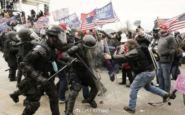 GKFXPrime：突发！美国国会沦陷，已有1人中枪身亡