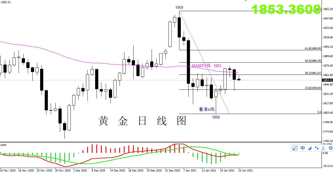 【黄金篇】：刺激法案能否顺利通过？金价欲再探1838一线！