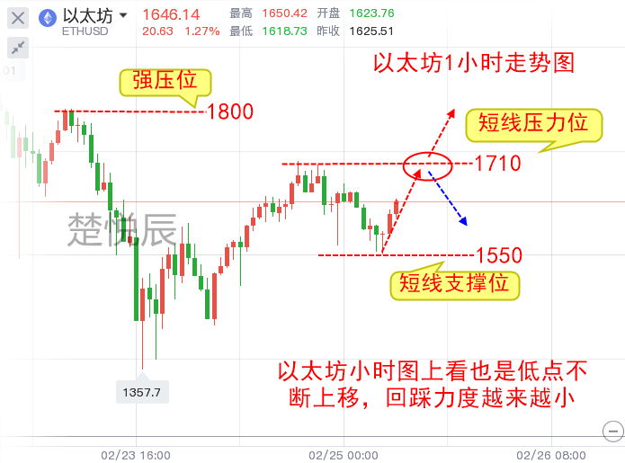 楚悦辰：2.25比特币以太坊筑底成功，后市能否继续开涨？