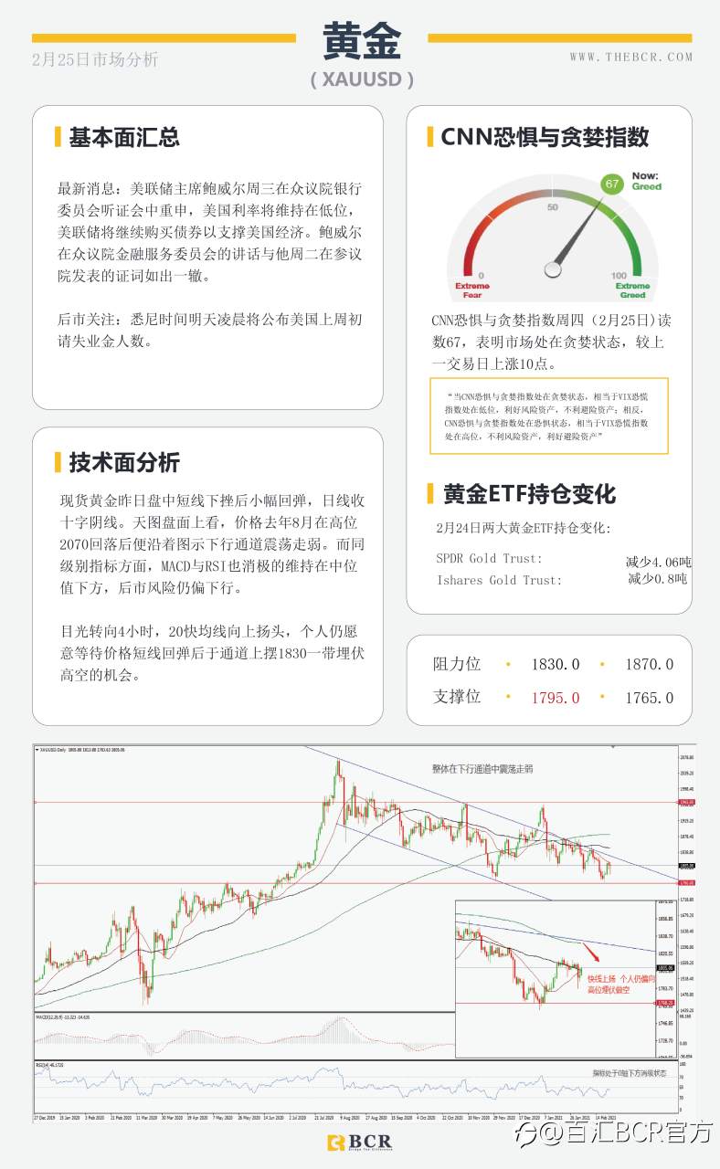 【百汇BCR今日市场分析2021.2.25】纽储行引领纽元迎来春天，油价多头反扑势不可挡