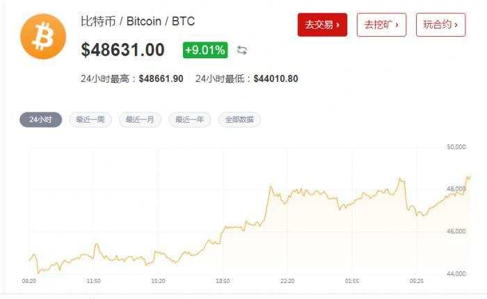 还在涨！比特币升至49000，上限在哪？