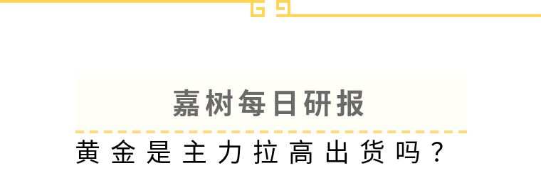 嘉树：黄金是主力拉高出货吗？