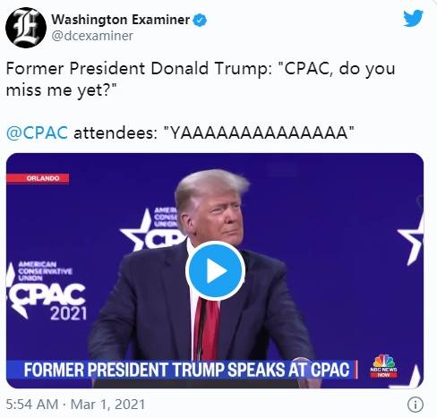 特朗普CPAC演讲的那些瞬间！“从美国第一到美国最后”——特朗普抨击拜登，几乎宣布参加2024年CPAC竞选
