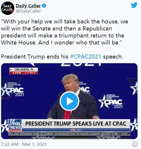特朗普CPAC演讲的那些瞬间！“从美国第一到美国最后”——特朗普抨击拜登，几乎宣布参加2024年CPAC竞选