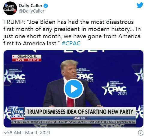 特朗普CPAC演讲的那些瞬间！“从美国第一到美国最后”——特朗普抨击拜登，几乎宣布参加2024年CPAC竞选